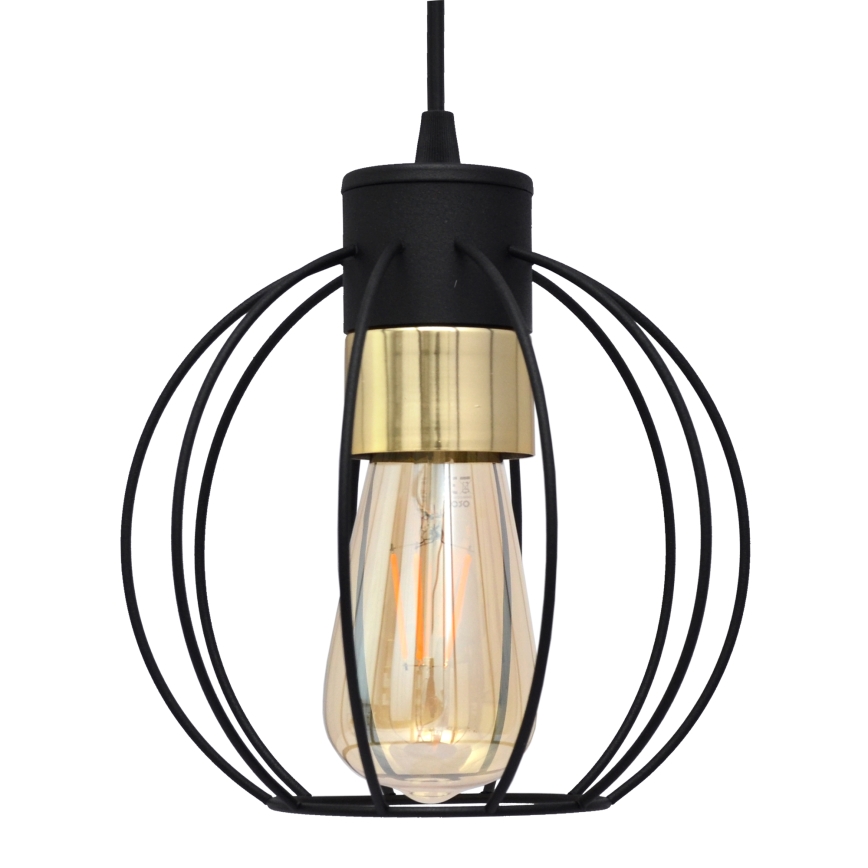 Hängeleuchte an Schnur STARLIGHT 1xE27/15W/230V schwarz/golden