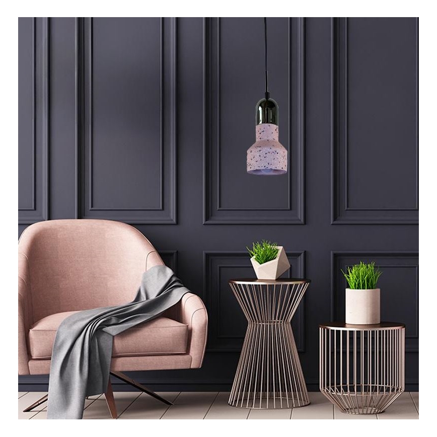 Hängeleuchte an Schnur TERRAZZO 1xE27/60W/230V d 12 cm rot