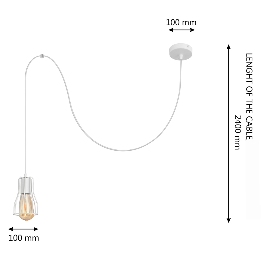 Hängeleuchte an Schnur TUBE LONG 1xE27/15W/230V weiß