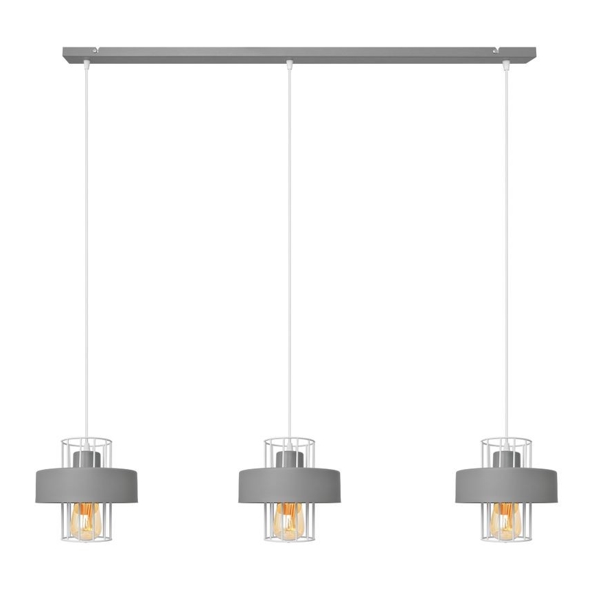 Hängeleuchte an Schnur VOLTA 3xE27/15W/230V grau