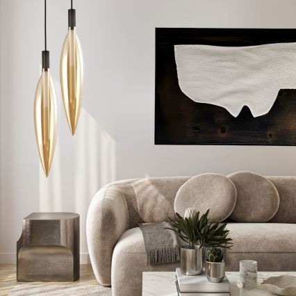 Hängeleuchte an Seil NORDIC 1xG9/5W/230V schwarz/rauchbeige