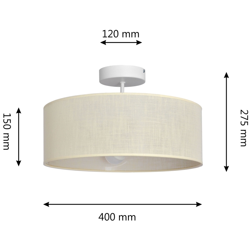 Hängeleuchte an Stange ALBA 3xE27/15W/230V cremefarben