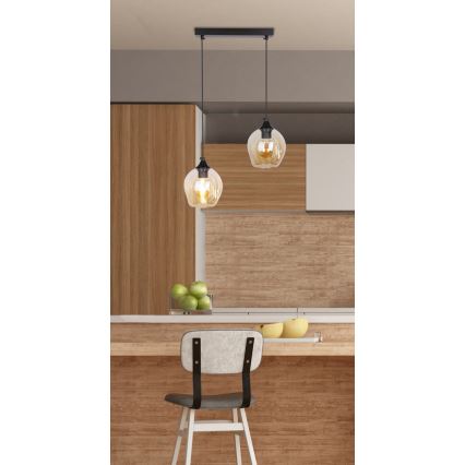 Hängeleuchte ASPA 2xE27/40W/230V schwarz