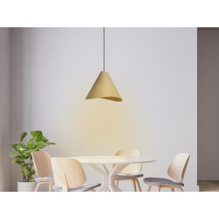 Hängeleuchte aus Holz an Kabel 1xE27/60W/230V Ø 33 cm massiv/Eiche/Kautschukholz