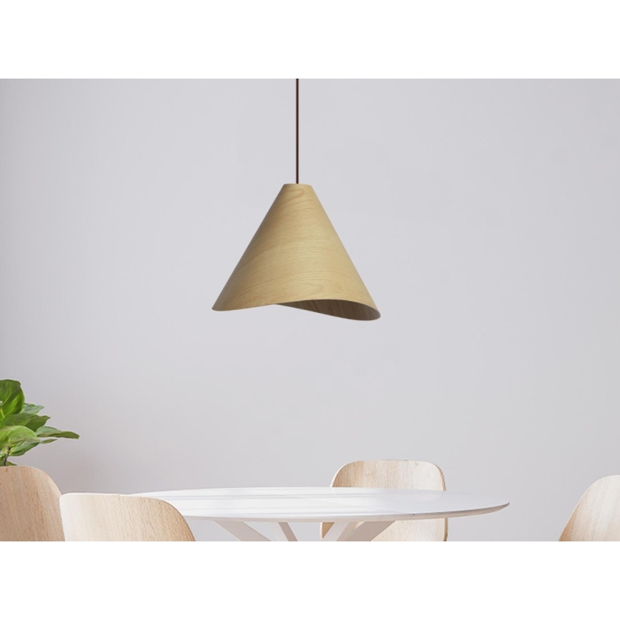 Hängeleuchte aus Holz an Kabel 1xE27/60W/230V Ø 33 cm massiv/Eiche/Kautschukholz