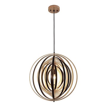 Hängeleuchte aus Holz an Kabel 1xE27/60W/230V Ø 50 cm Massiv/Furnier/Gummibaumholz