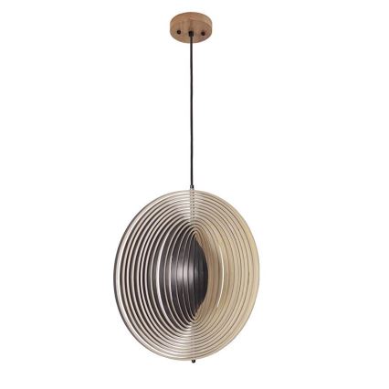 Hängeleuchte aus Holz an Kabel 1xE27/60W/230V Ø 50 cm Massiv/Furnier/Gummibaumholz