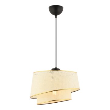 Hängeleuchte BARETTE mit Kabel 1xE27/60W/230V cremefarben/gold