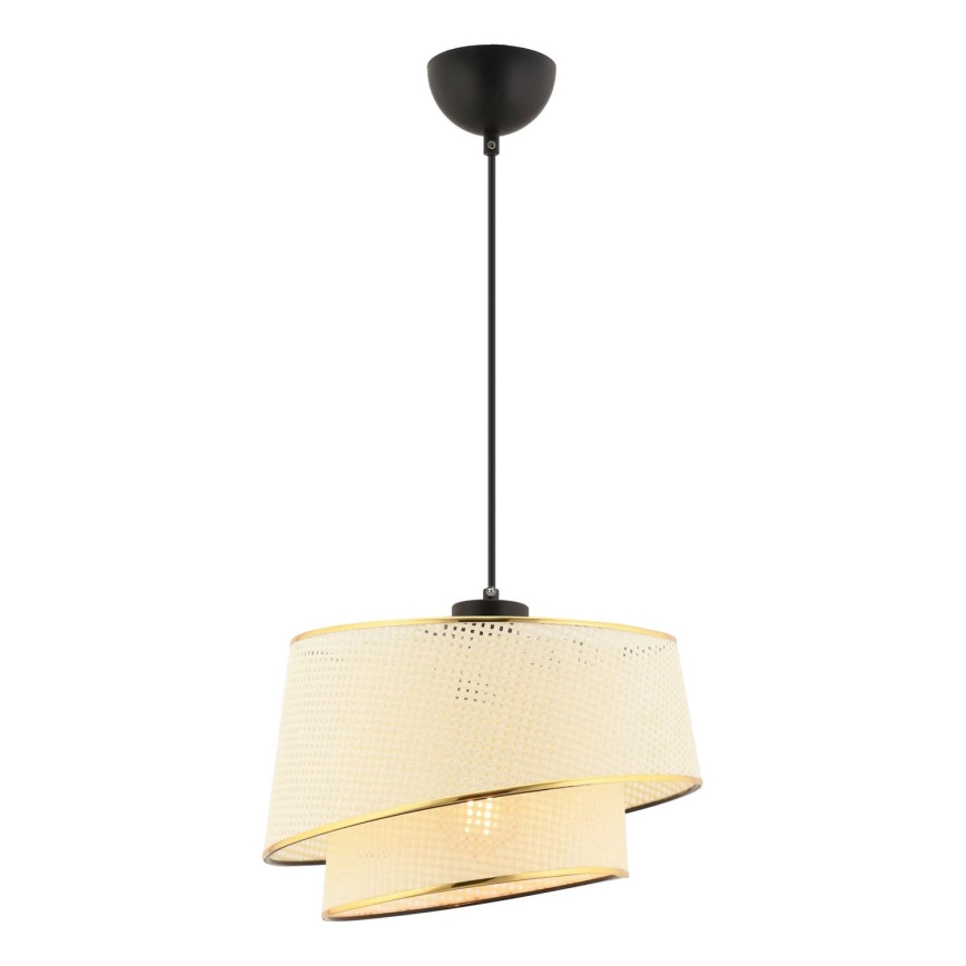 Hängeleuchte BARETTE mit Kabel 1xE27/60W/230V cremefarben/gold