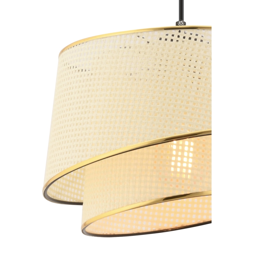 Hängeleuchte BARETTE mit Kabel 1xE27/60W/230V cremefarben/gold