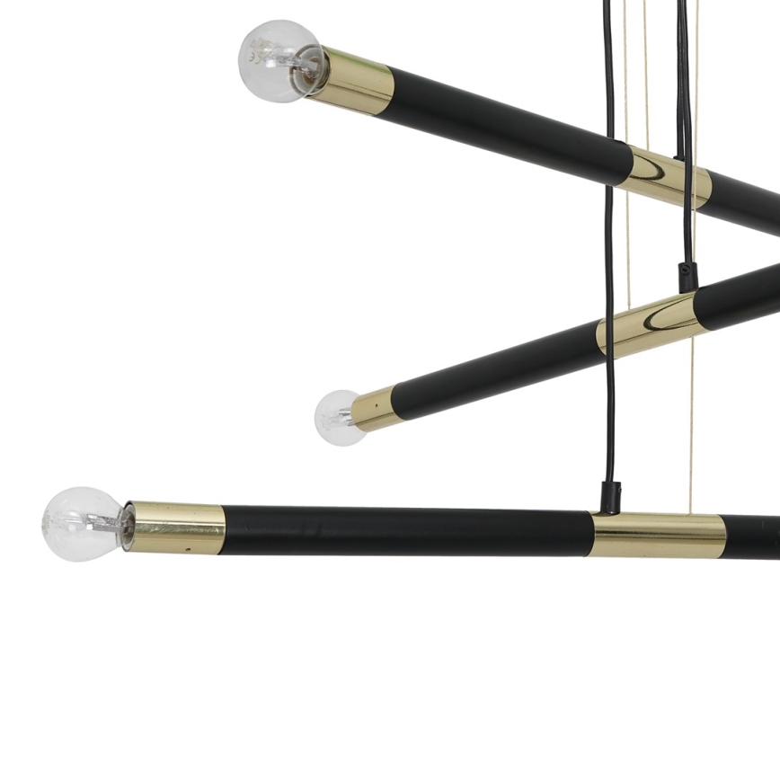 Hängeleuchte BASTONE 6xE14/40W/230V schwarz/gold