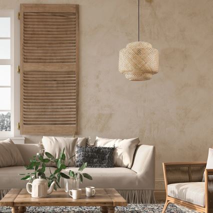 Hängeleuchte BERTA 1xE27/20W/230V d 40 cm Bambus