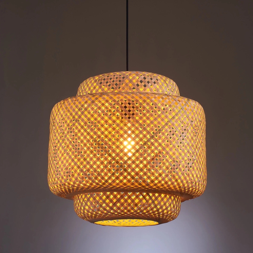 Hängeleuchte BERTA 1xE27/20W/230V d 40 cm Bambus