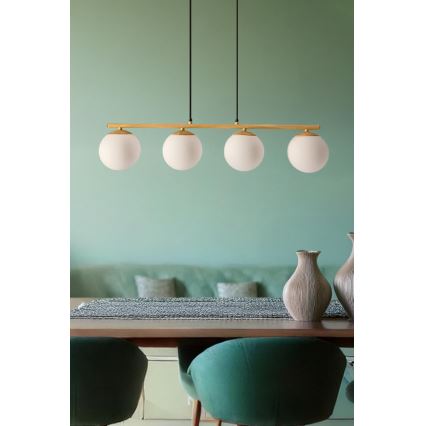 Hängeleuchte CARRINE 4xE14/40W/230V braun