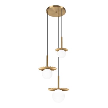 Hängeleuchte CHITA mit Kabelaufhängung, 3xG9/5W/230V, gold