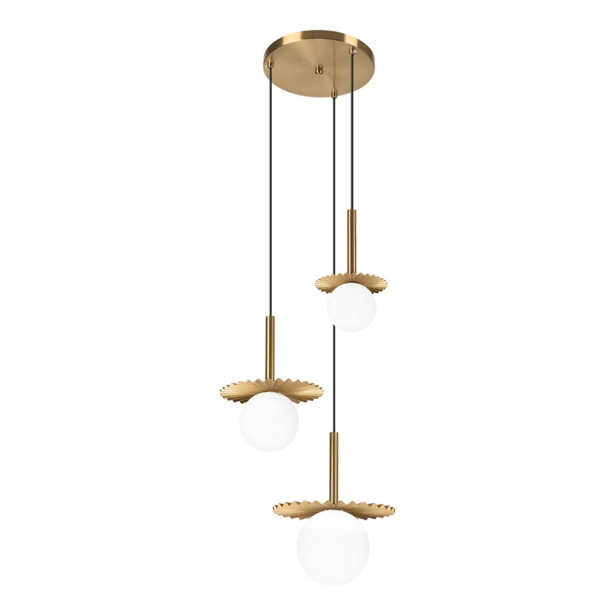 Hängeleuchte CHITA mit Kabelaufhängung, 3xG9/5W/230V, gold