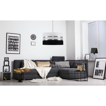 Hängeleuchte CORAL 1xE27/60W/230V schwarz-weiß