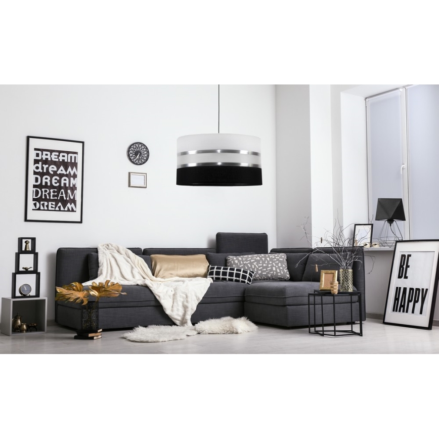 Hängeleuchte CORAL 1xE27/60W/230V schwarz-weiß