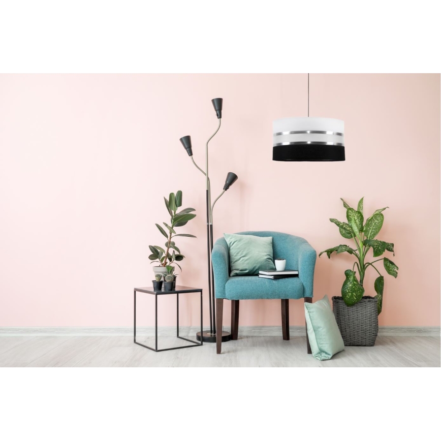 Hängeleuchte CORAL 1xE27/60W/230V schwarz-weiß