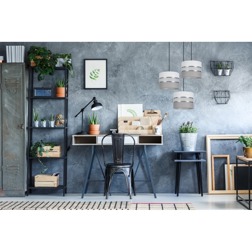 Hängeleuchte CORAL 3xE27/60W/230V weiß/grau