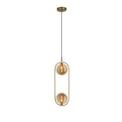 Hängeleuchte CORDEL 2xG9/28W/230V Messing/rauchig beige