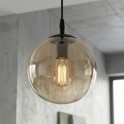 Hängeleuchte COSMO 1xE14/10W/230V d 14 cm schwarz/beige