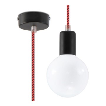Hängeleuchte EDISON 1xE27/60W/230V schwarz/ rot
