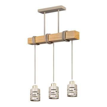 Hängeleuchte ELEN an Kabel, 3xE27/35W/230V, Beige/Gold/Braun