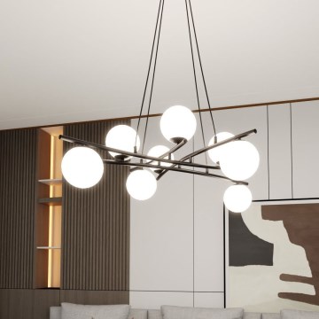 Hängeleuchte ESSA 8xE14/10W/230V schwarz/weiß