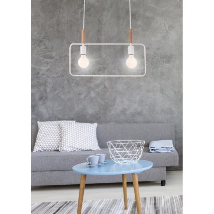 Hängeleuchte FRAME 2xE27/60W/230V weiß