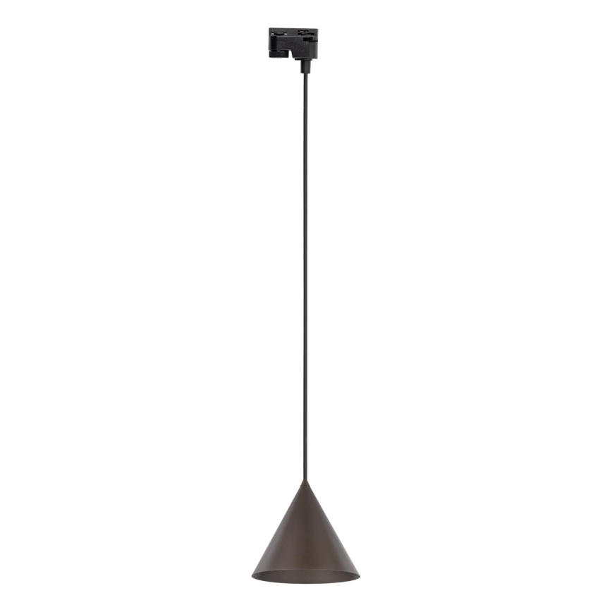 Hängeleuchte für 1-Phasen-Schienensystem CONO 1xE27/15W/230V schwarz/braun