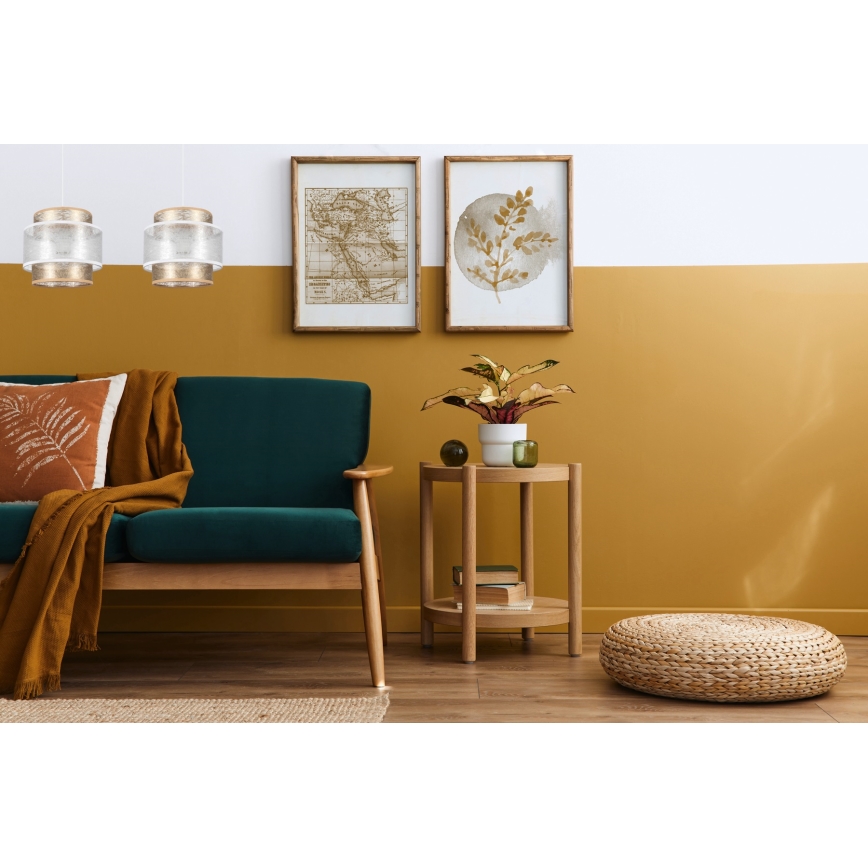 Hängeleuchte GABI 2xE27/60W/230V gold/weiß