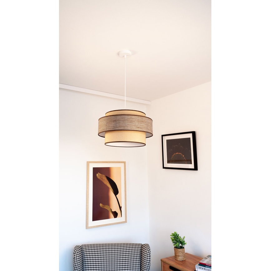 Hängeleuchte GRACE 1xE27/60W/230V beige/braun