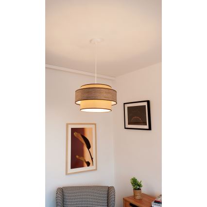 Hängeleuchte GRACE 1xE27/60W/230V beige/braun