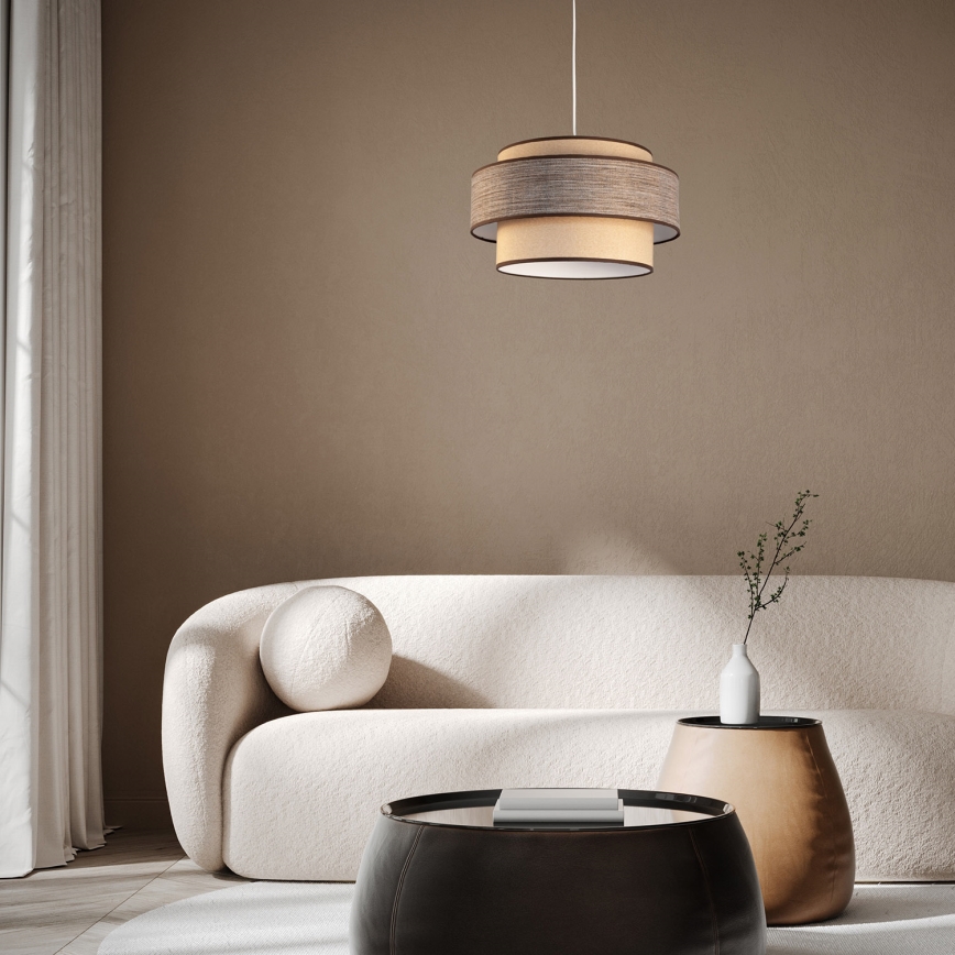 Hängeleuchte GRACE 1xE27/60W/230V beige/braun