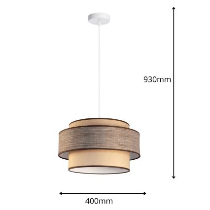 Hängeleuchte GRACE 1xE27/60W/230V beige/braun