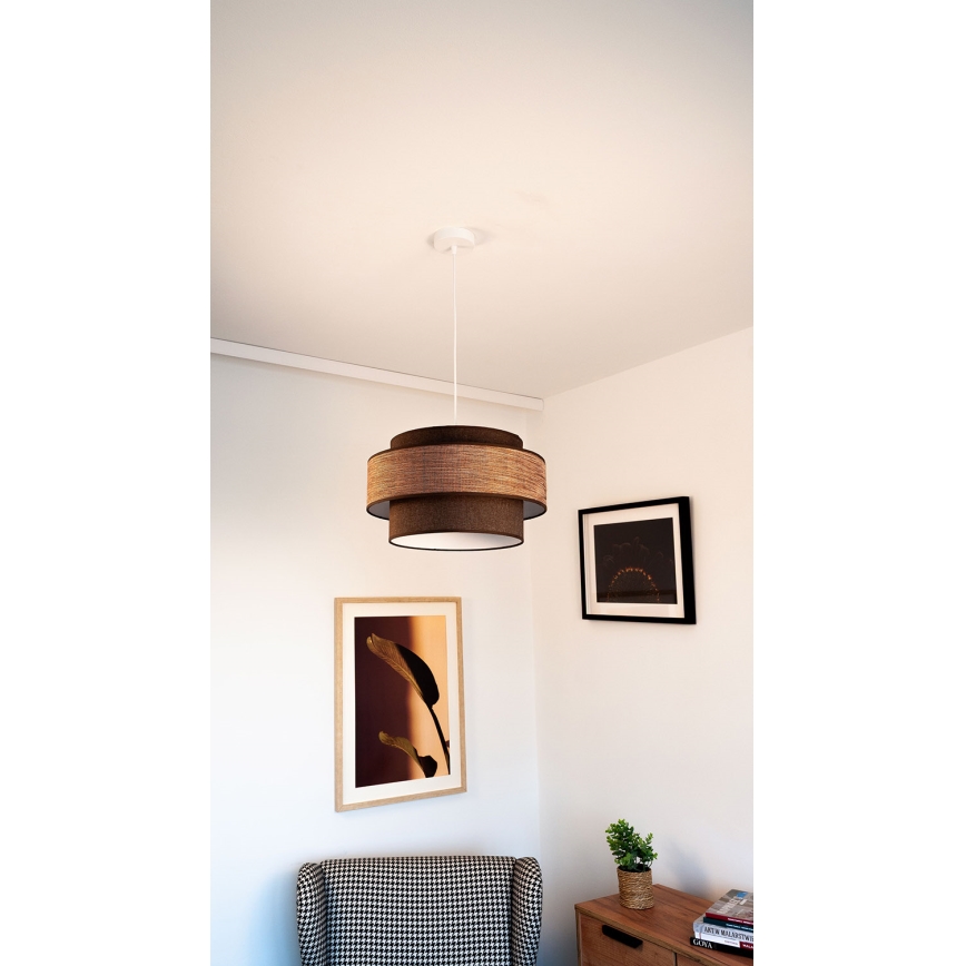 Hängeleuchte GRACE 1xE27/60W/230V braun/beige