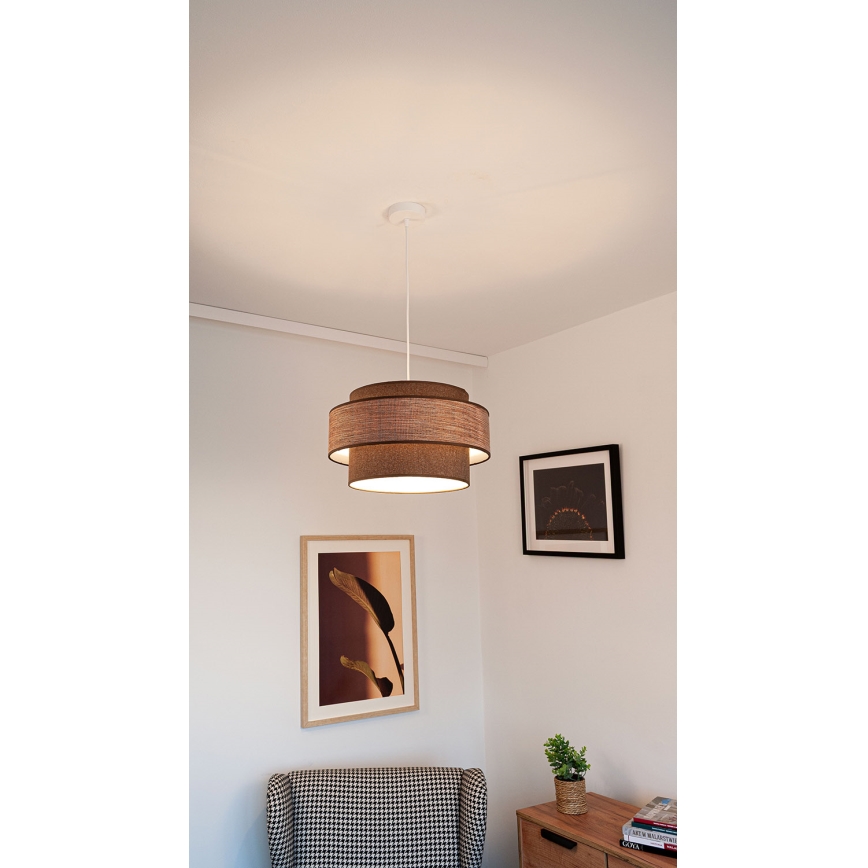 Hängeleuchte GRACE 1xE27/60W/230V braun/beige
