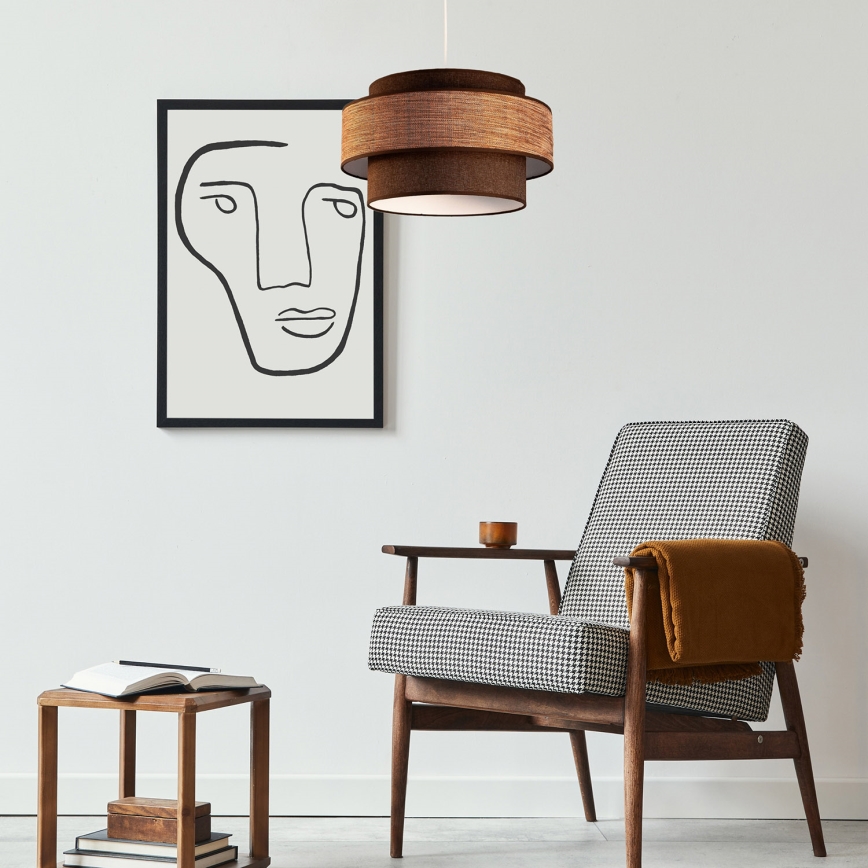 Hängeleuchte GRACE 1xE27/60W/230V braun/beige