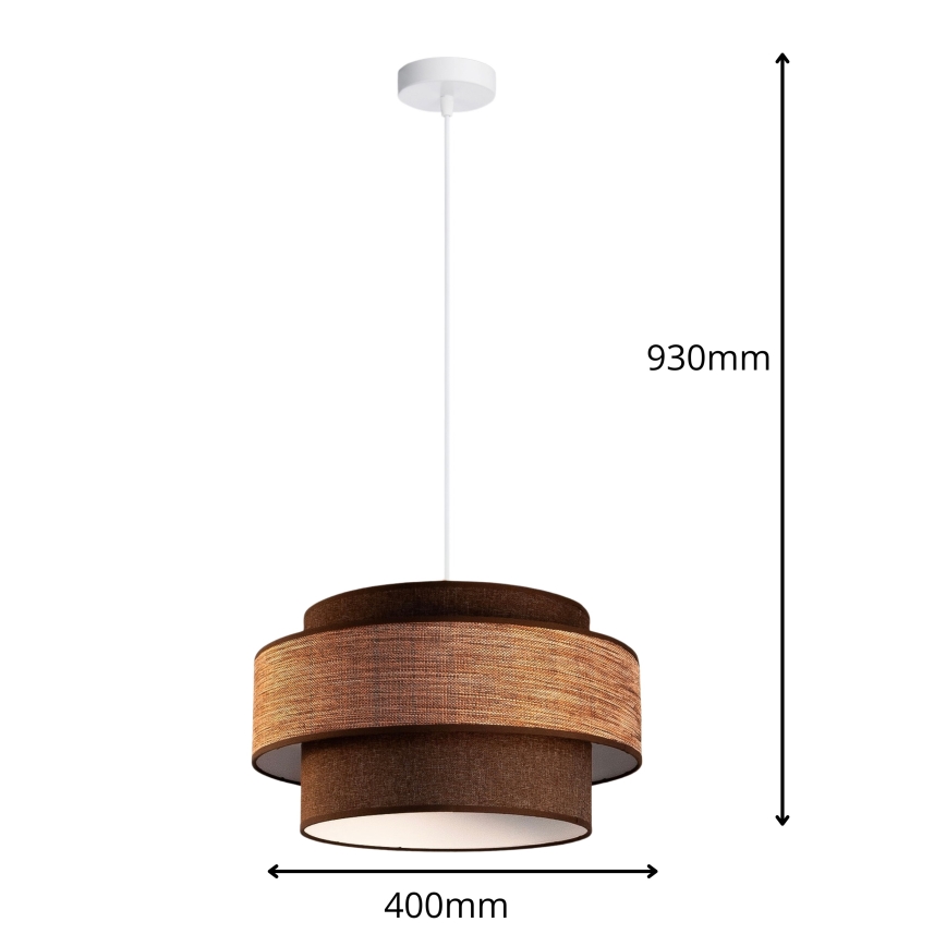 Hängeleuchte GRACE 1xE27/60W/230V braun/beige