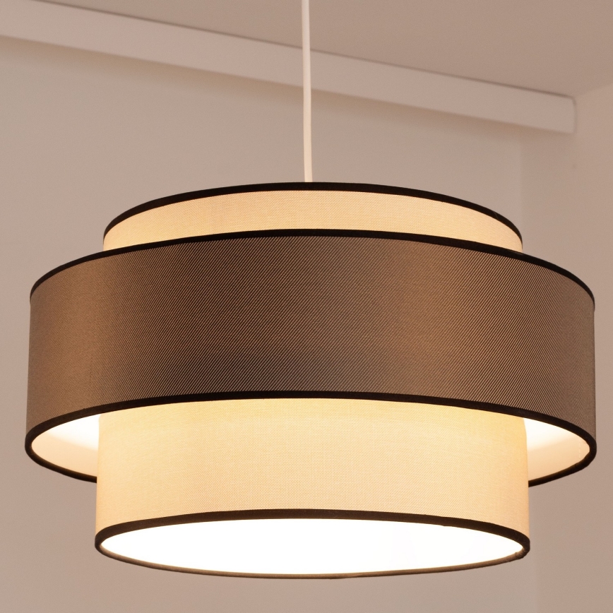 Hängeleuchte GRACE 1xE27/60W/230V cremefarben/braun