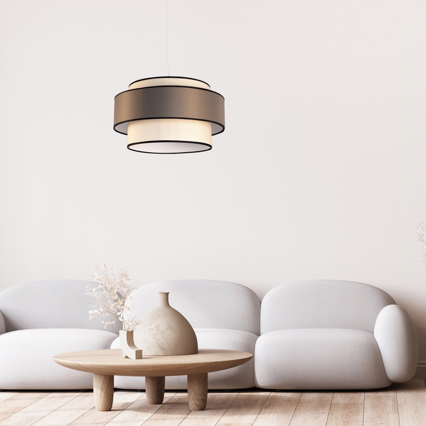 Hängeleuchte GRACE 1xE27/60W/230V cremefarben/braun