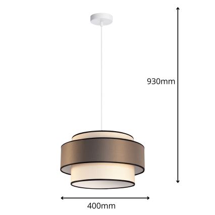 Hängeleuchte GRACE 1xE27/60W/230V cremefarben/braun