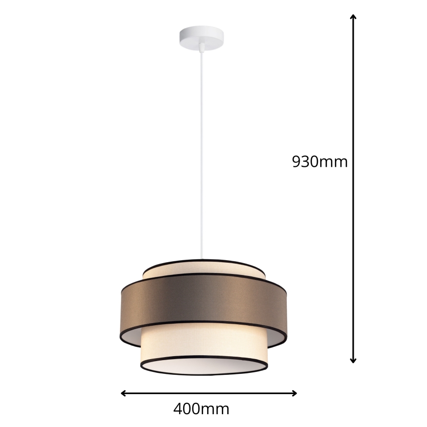 Hängeleuchte GRACE 1xE27/60W/230V cremefarben/braun