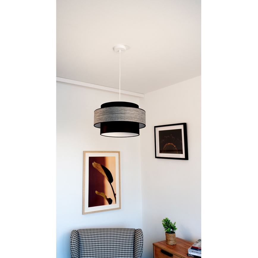 Hängeleuchte GRACE 1xE27/60W/230V schwarz/grau