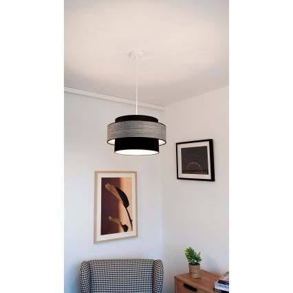 Hängeleuchte GRACE 1xE27/60W/230V schwarz/grau