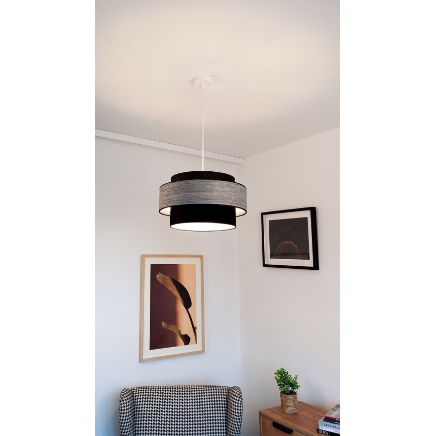 Hängeleuchte GRACE 1xE27/60W/230V schwarz/grau