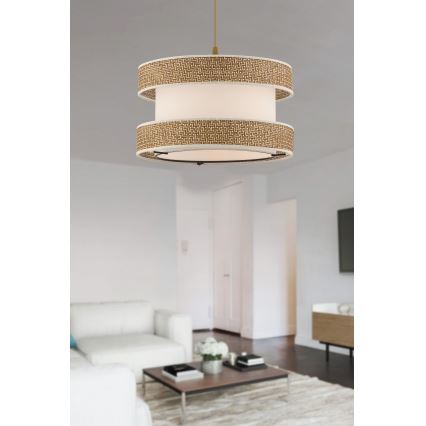 Hängeleuchte HALO mit Kabel 1xE27/60W/230V creme/beige