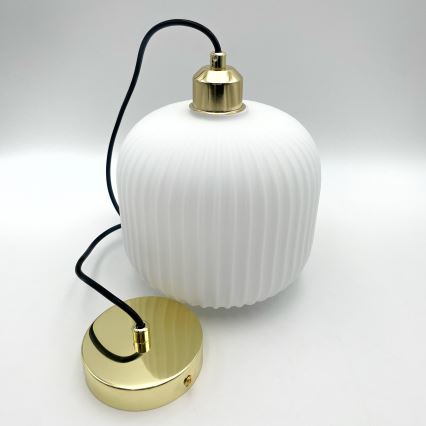 Hängeleuchte HARMA 1xE27/15W/230V d 20 cm weiß/golden
