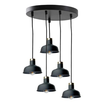 Hängeleuchte HEBE 5xE27/60W/230V schwarz